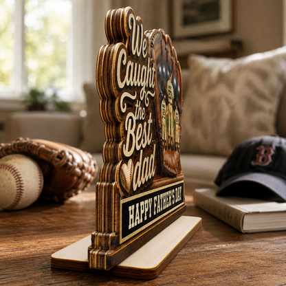 We Caught The Best Dad Dad & Kids In Glove - Personalized