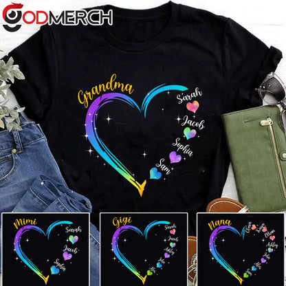 Grandma Heart fulcolor Best Gifts For Mother's Day T-Shirt