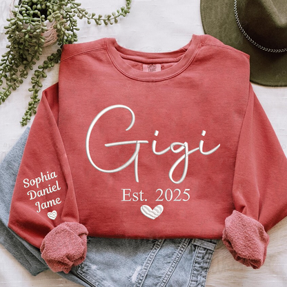 Custom Embroidered Grandma Nana Mimi Est And Grandkids