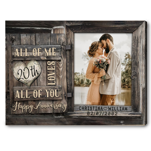 20 Year Anniversary Gift For Wife, Custom Couple Photo, Together We Built A Life Canvas Wall Art for Living Room