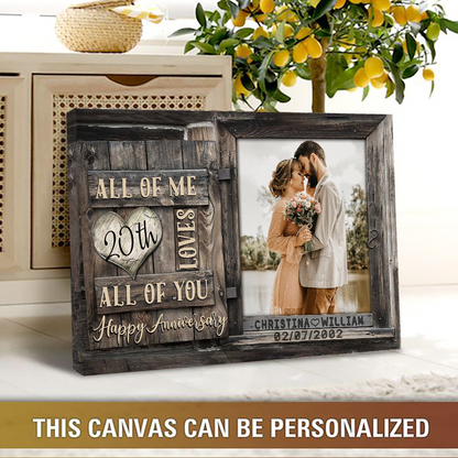 20 Year Anniversary Gift For Wife, Custom Couple Photo, Together We Built A Life Canvas Wall Art for Living Room