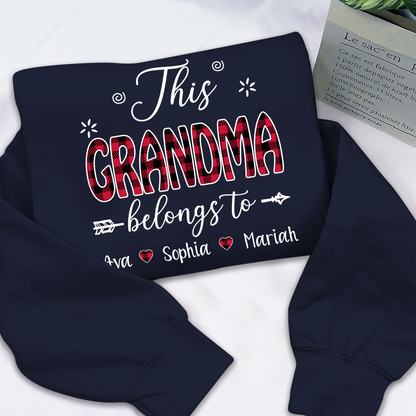 Personalized This Grandma Belongs To Sweatshirt, Custom Print Names
