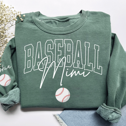Personalized Mimi Baseball Sweatshirt, Custom Gifts for Grandma and Grandchild