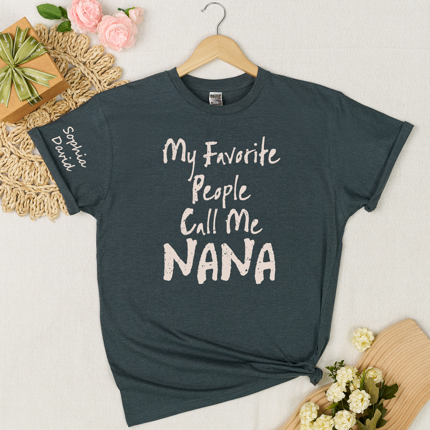 Custom Nana Shirt My Favorite People Call Me Nana Personalized Grandma T Shirt with Kids Names Gift for Nana Mother Birthday Family Matching Tee