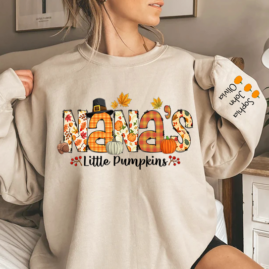 Nana little pumpkins autumn And Grandkids Sweatshirt
