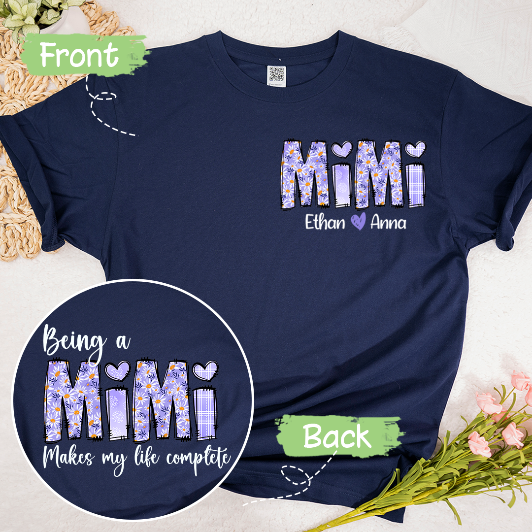 Custom Mimi Daisy Flower With Kids TH T-Shirt