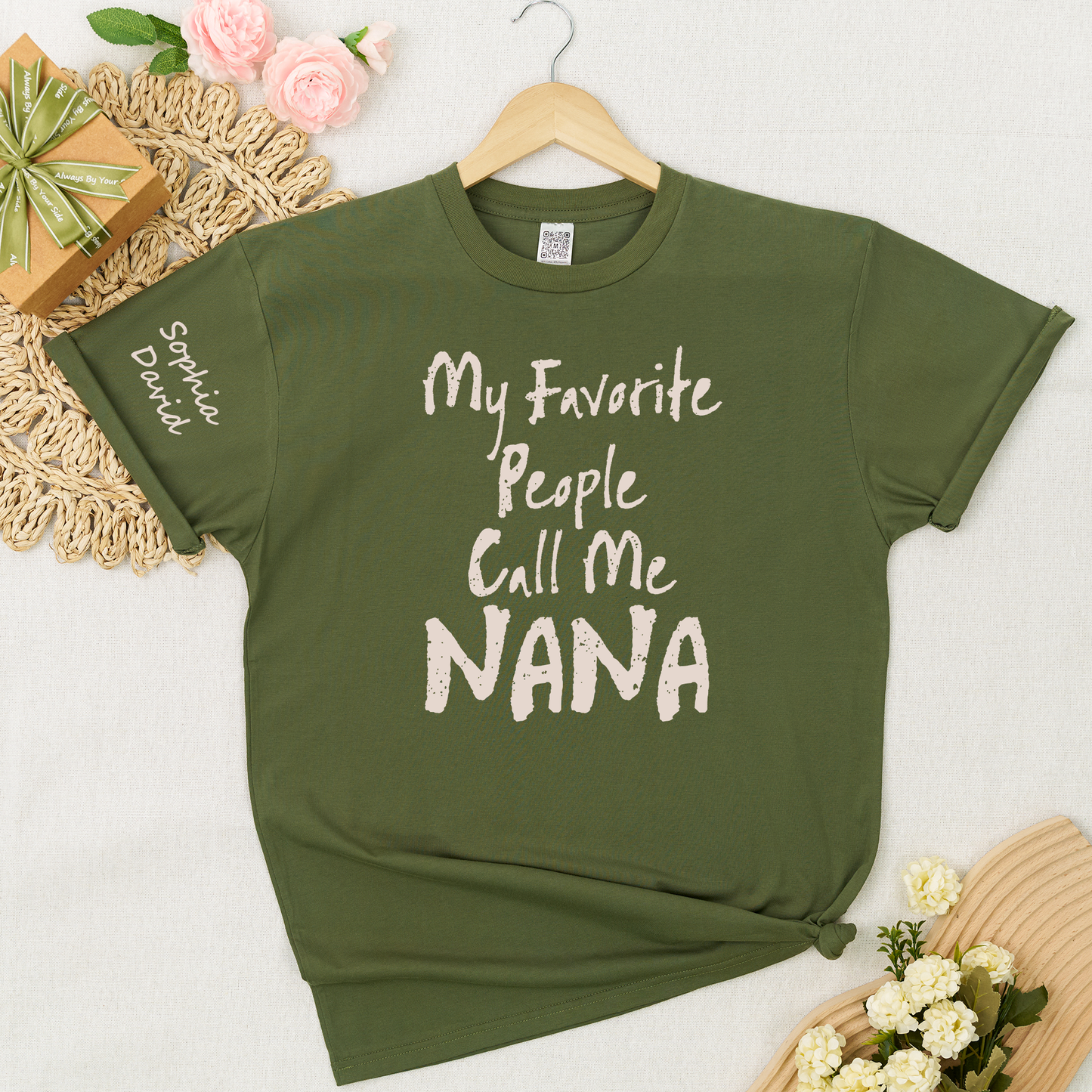 Custom Nana Shirt My Favorite People Call Me Nana Personalized Grandma T Shirt with Kids Names Gift for Nana Mother Birthday Family Matching Tee