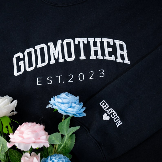 Godmother Embroidered Sweatshirt, Godmother Gift Sweatshirt, God Mama Gifts, Godmother Proposal Crewneck