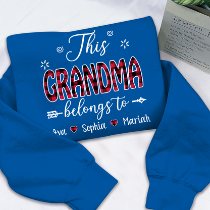 Personalized This Grandma Belongs To Sweatshirt, Custom Print Names