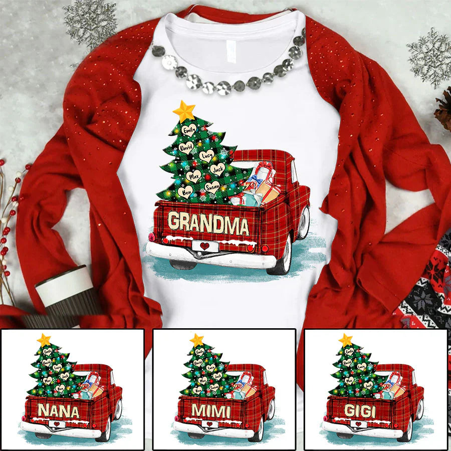 Grandma and Grandkids Christmas Truck 2022 T-Shirt