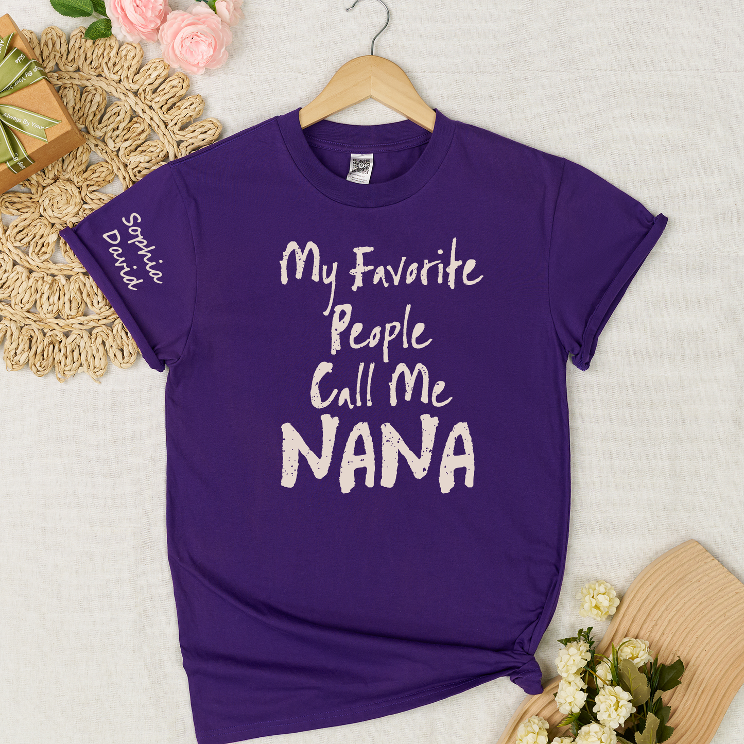 Custom Nana Shirt My Favorite People Call Me Nana Personalized Grandma T Shirt with Kids Names Gift for Nana Mother Birthday Family Matching Tee