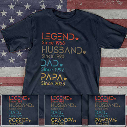 Legend Husband Daddy Papa Customized T-Shirt