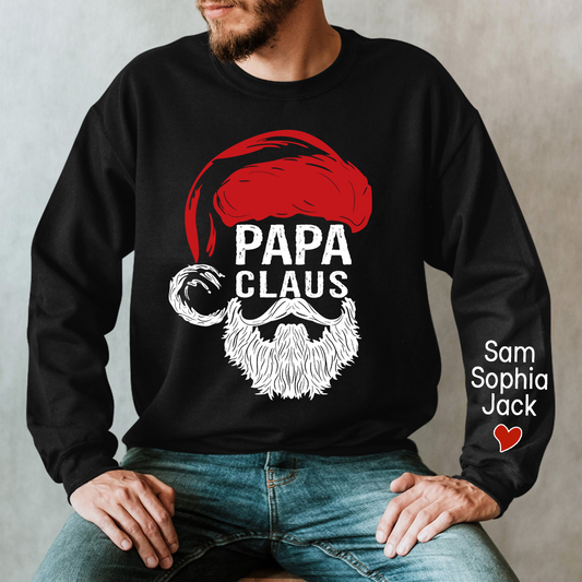 Christmas Papa Claus 2023 Gift Custom Name Kids Sweatshirt