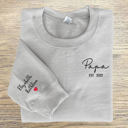 Personalized Embroidered Dad Hearts Sweatshirt