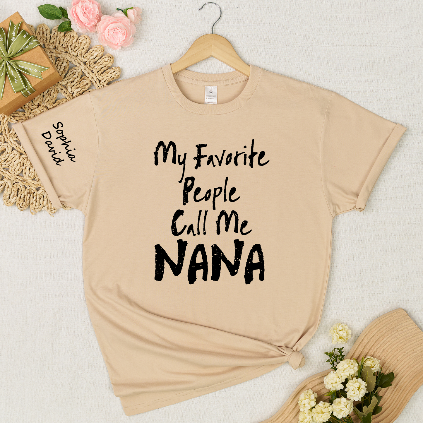 Custom Nana Shirt My Favorite People Call Me Nana Personalized Grandma T Shirt with Kids Names Gift for Nana Mother Birthday Family Matching Tee