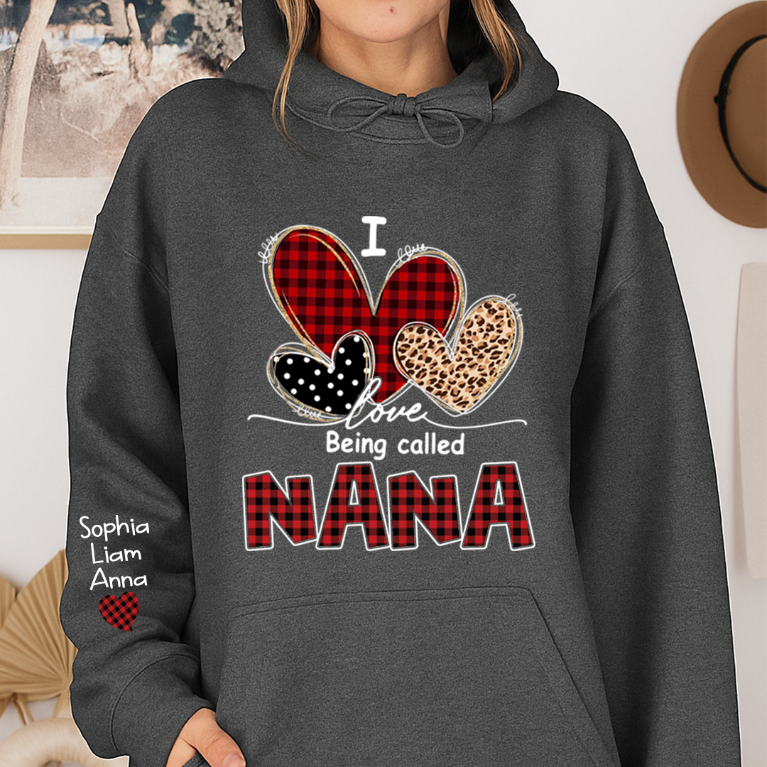 I Love Being Called Mimi Hoodie, Personalized Grandma Shirt with Kids Names