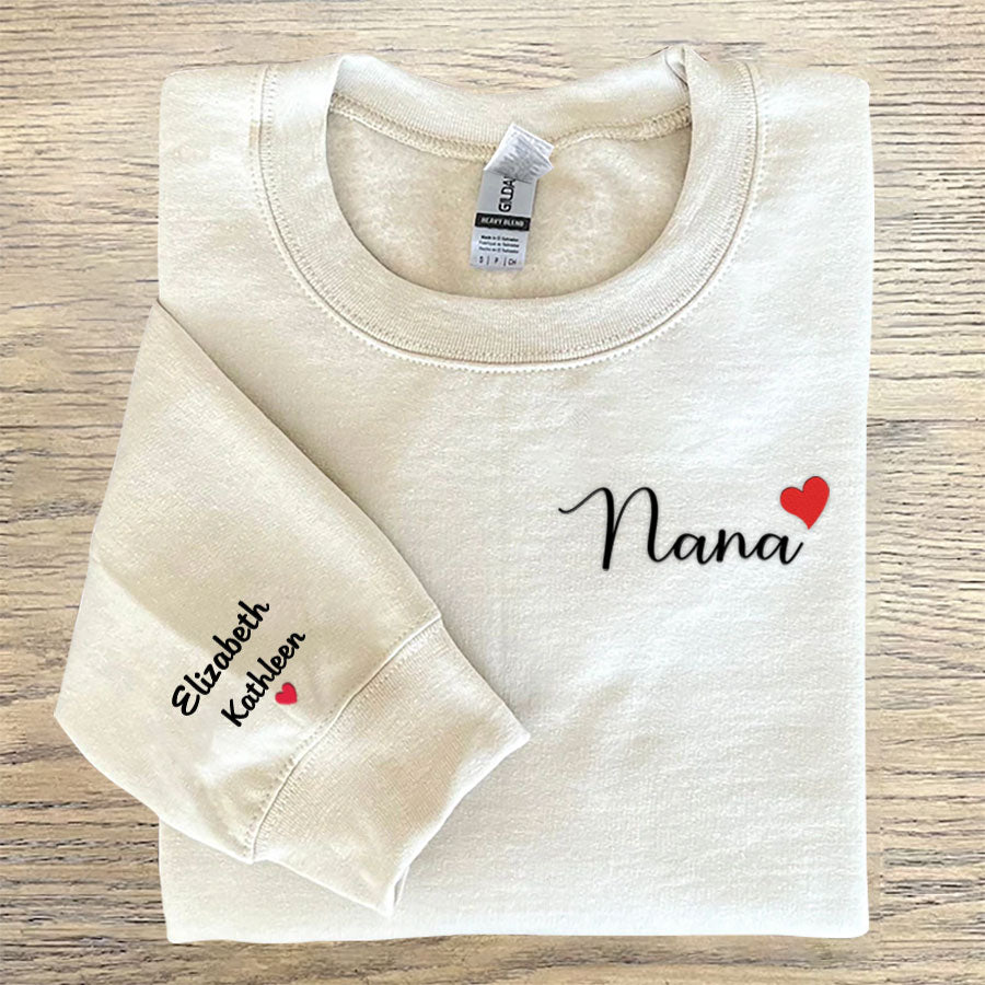 Personalized Embroidered Mimi Heart Sweatshirt