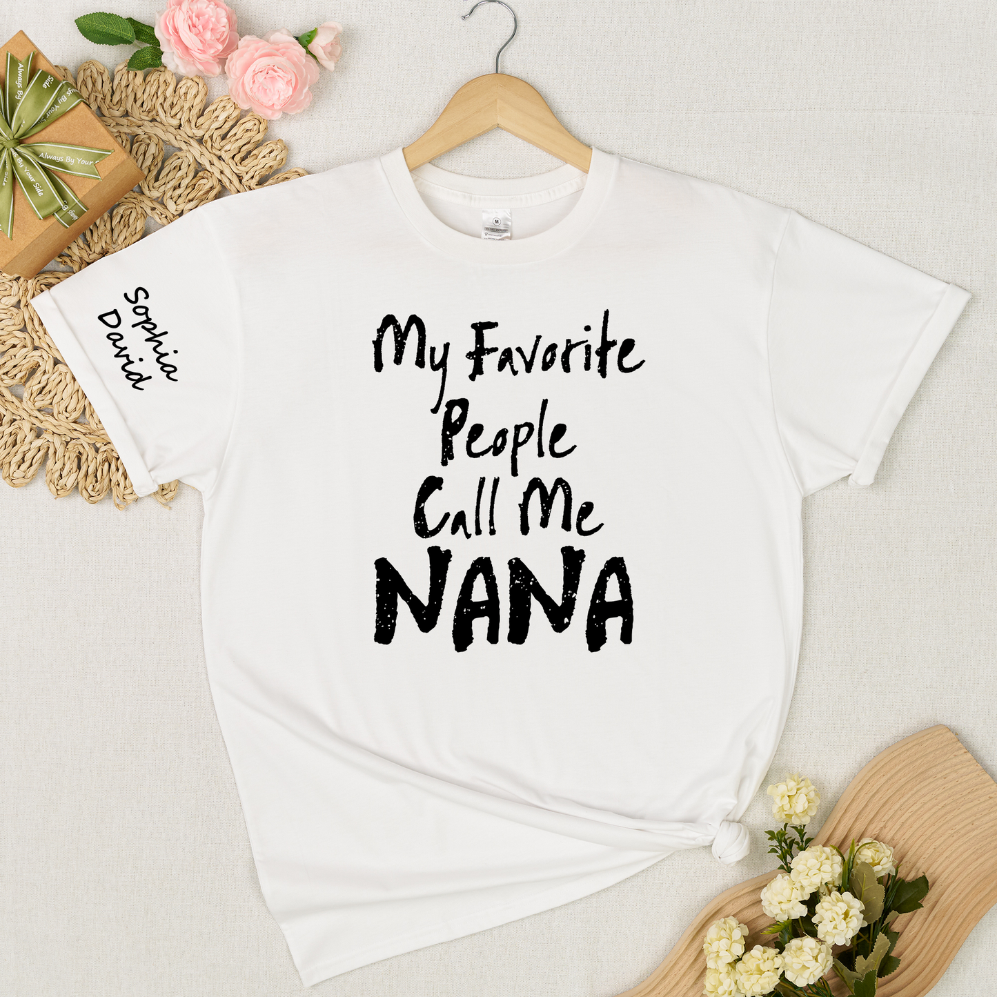 Custom Nana Shirt My Favorite People Call Me Nana Personalized Grandma T Shirt with Kids Names Gift for Nana Mother Birthday Family Matching Tee