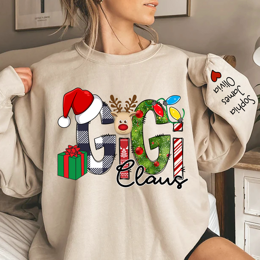 Gigi Claus Sweatshirt, Merry Christmas Nana, Grandma  Sweatshirt, Custom Grandma Claus Christmas