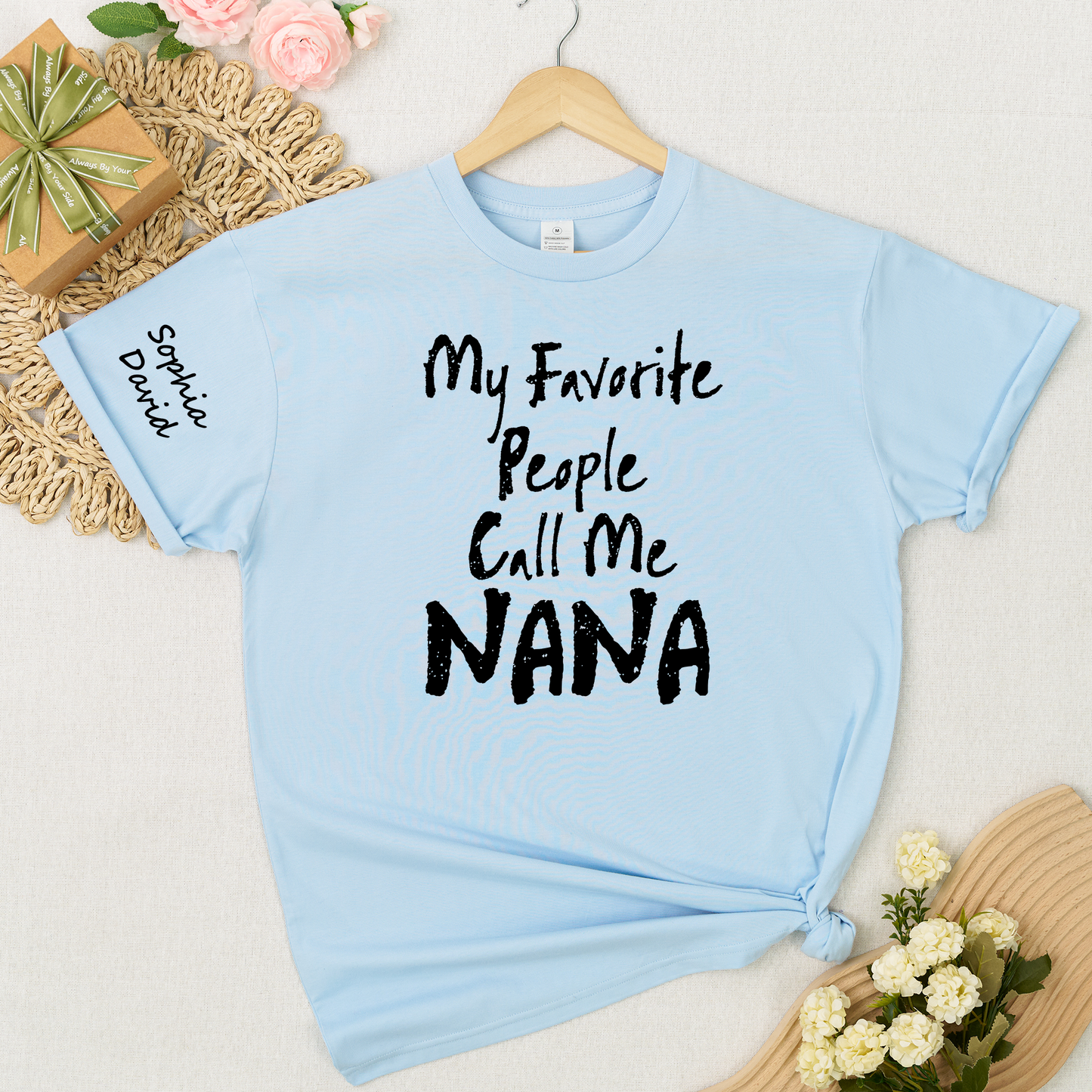 Custom Nana Shirt My Favorite People Call Me Nana Personalized Grandma T Shirt with Kids Names Gift for Nana Mother Birthday Family Matching Tee