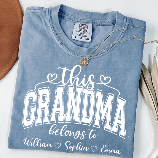 Comfort Colors Shirt, Custom This Grandma Belongs To And Grandkids