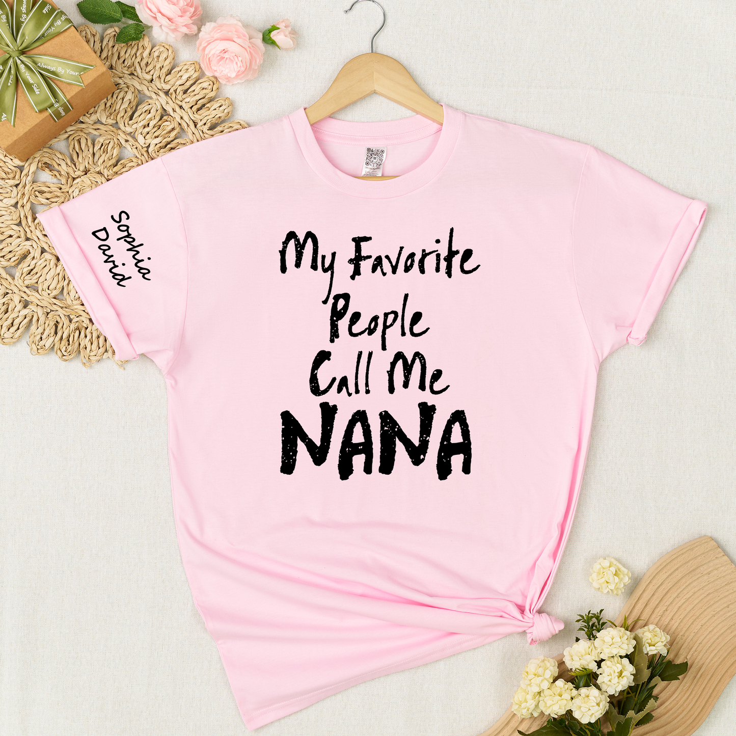 Custom Nana Shirt My Favorite People Call Me Nana Personalized Grandma T Shirt with Kids Names Gift for Nana Mother Birthday Family Matching Tee