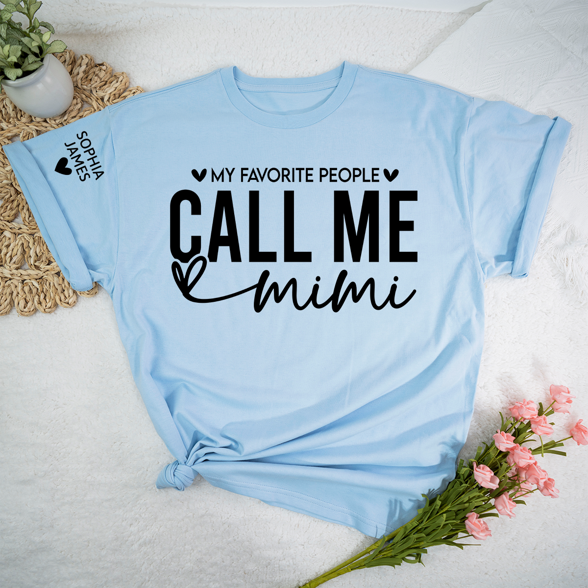 My Favorite People Call Me Mimi Shirt, Personalized Grandma T-Shirt, Custom Mimi Apparel for Women
