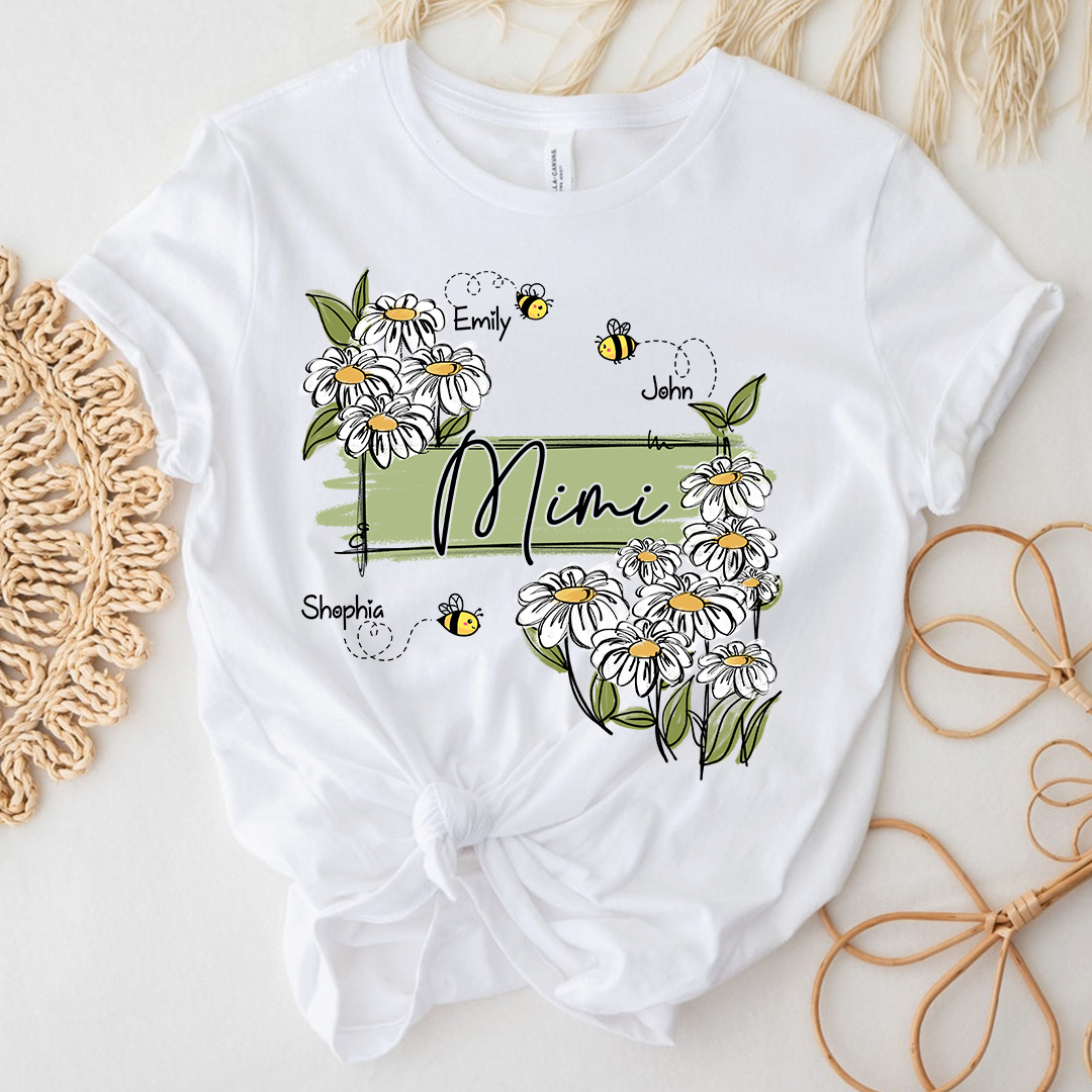 Squiggly Art Wildflowers Mimi And Bee New Kids LPT01 Shirt