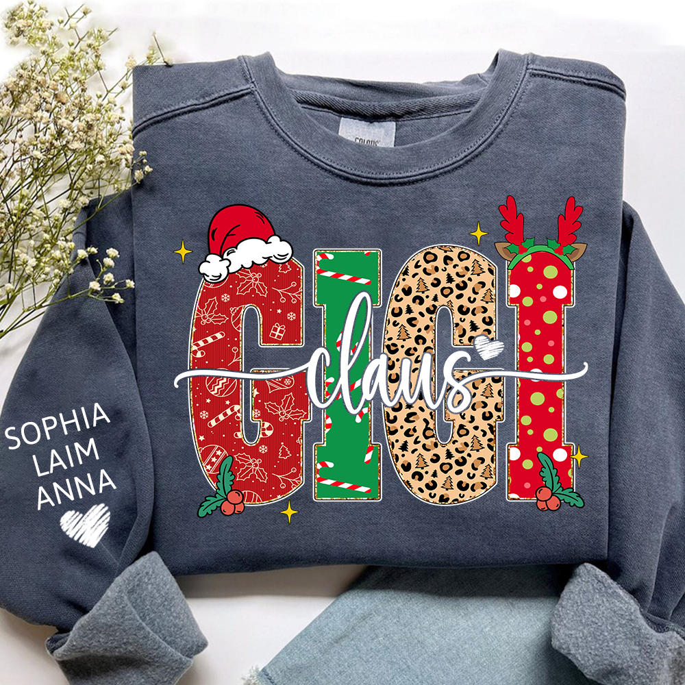 Merry Christmas Style Design, Custom Gift For Gigi Claus And Her Grandchildren