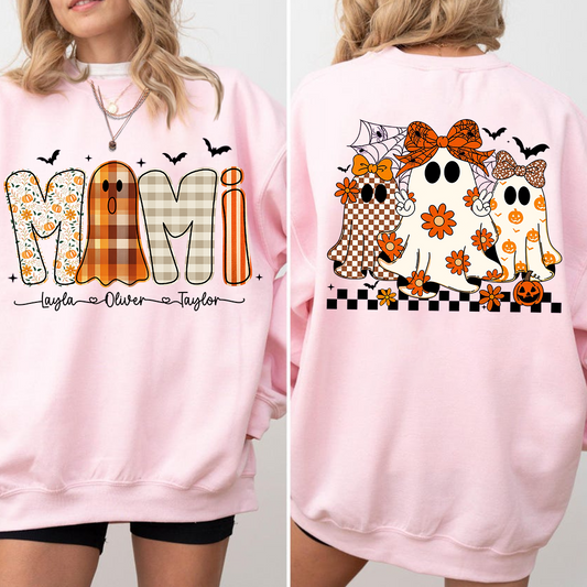 Personalized Naughty Halloween Flower Ghost, For Gift for Grandma and Kids