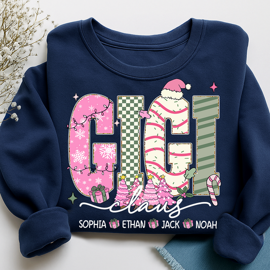Christmas Mimi Sweatshirt, Custom Family Name Shirt for Grandma