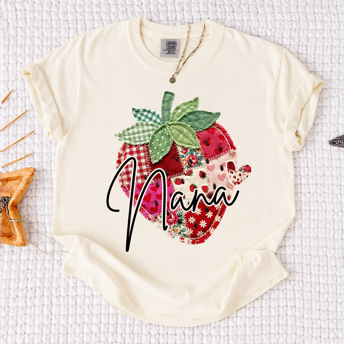 Comfort Colors® Customized Mimi Shirt with Names, Sweet Strawberry Spring Grandma Gift