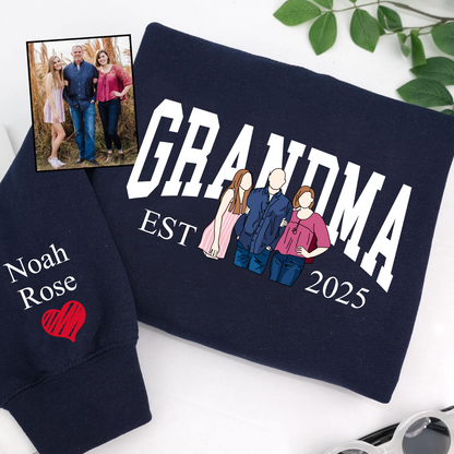 Personalized Custom Photo Portrait, Giver Custom Nana And Kids For Family Gift