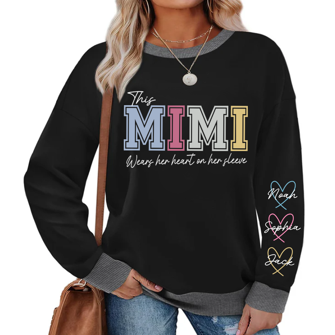 This Mom Wears Her Heart On Her Sleeve, A Gift For A Loved One Sweatshirt Mix Sweatshirt MIX