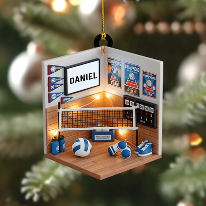 Personalized Volleyball Ornament 2025 – Custom Name Sports Room Christmas Decoration for Players and Coaches Ornament