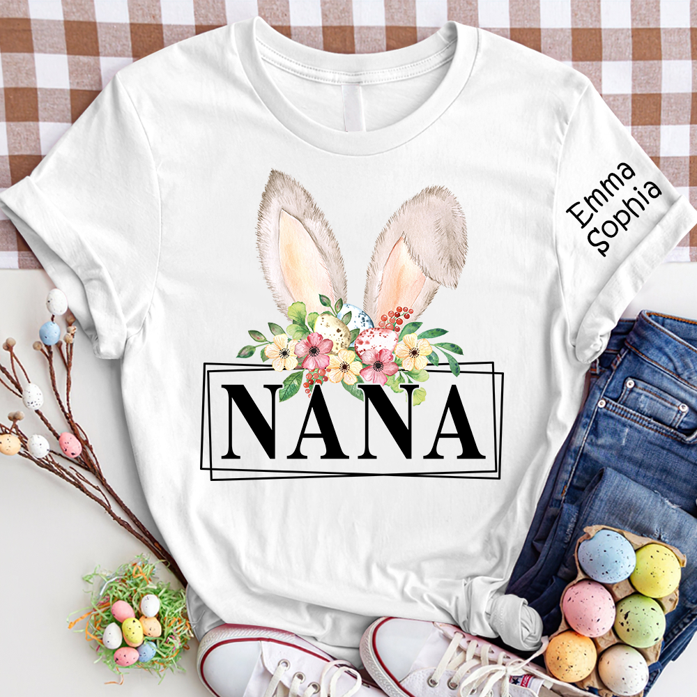 Gigi Bunny Flower Shirt, Custom Gigi And Kids, Easter Days Gift TH T-Shirt