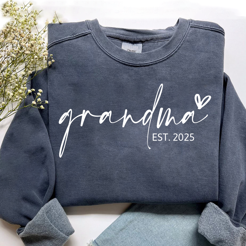 Personalized Grandma Little Heart Sweatshirt, Gift for Grandma and Family