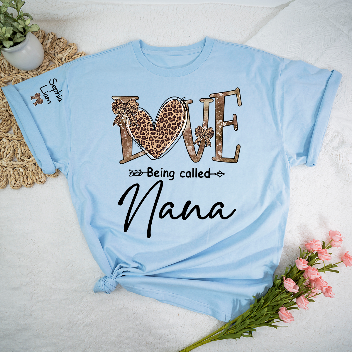 Love Being Called Nana T-Shirt, Leopard Print Nana Shirt, Stylish Grandma Apparel
