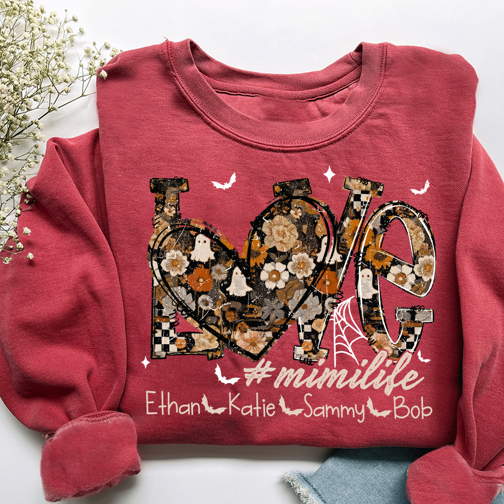 Love Mimi Life Halloween Sweatshirt Outfit for Grandma And Kids