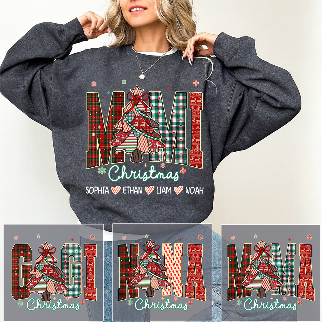 Personalized Mimi Christmas Sweatshirt, Customized Gifts for Grandma and Grandchild