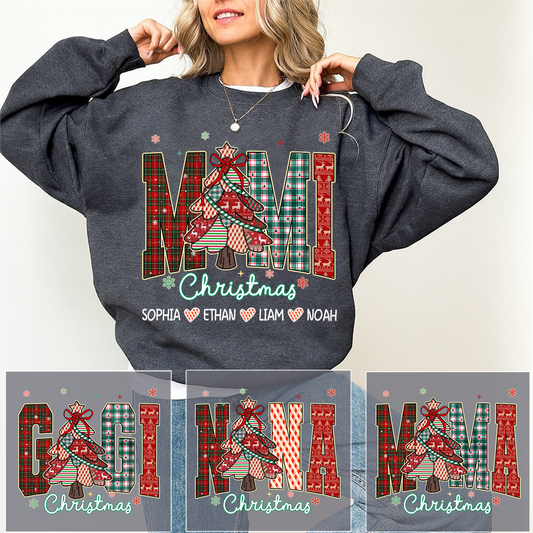 Personalized Mimi Christmas Sweatshirt, Customized Gifts for Grandma and Grandchild