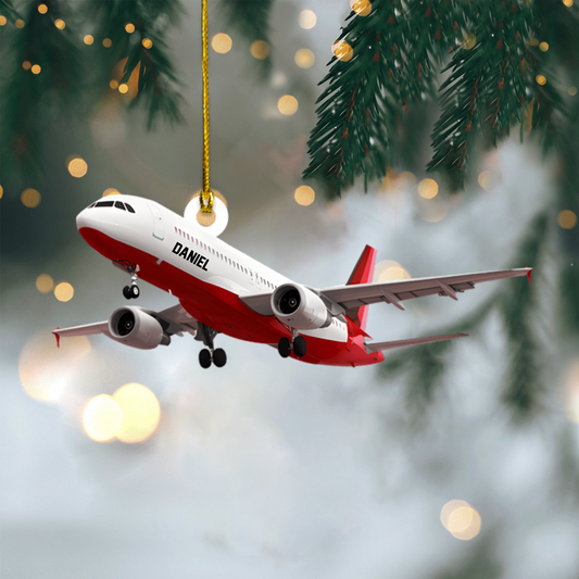 Personalized Airplane Ornament 2025 – Custom Name & Color Christmas Ornament for Pilots, Flight Attendants & Travelers Ornament