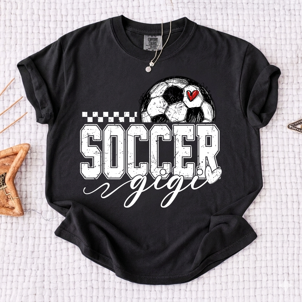 Comfort Colors® Personalized Gigi Soccer Tee, Custom Soccer Gigi For Gift Family