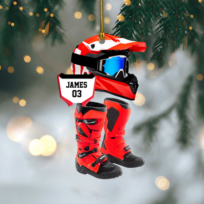 Personalized Motocross Ornament 2025 – Custom Dirt Bike Rider Ornament, Christmas Gift for Biker or Motocross Lover Ornament