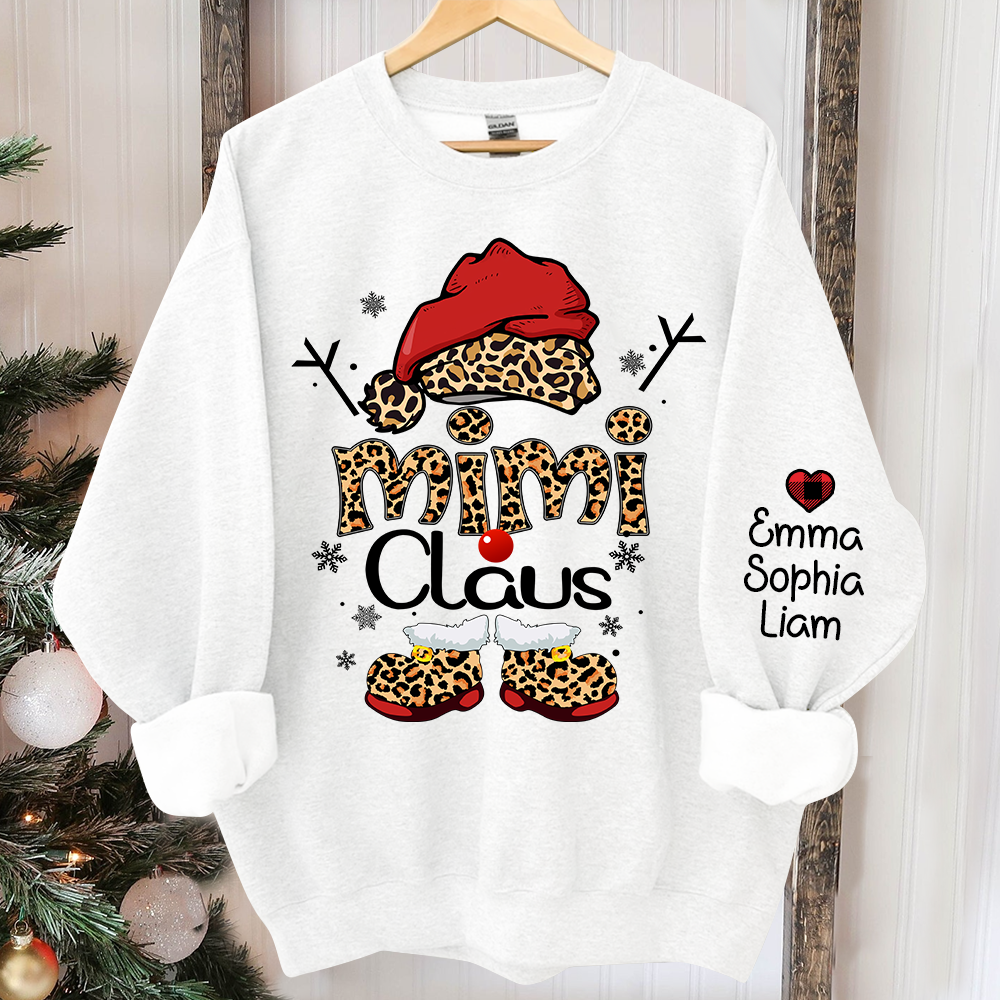 Mimi Claus Christmas Sweatshirt, Custom Mimi And Grandkids, Grandma Gift Christmas TH Sweatshirt