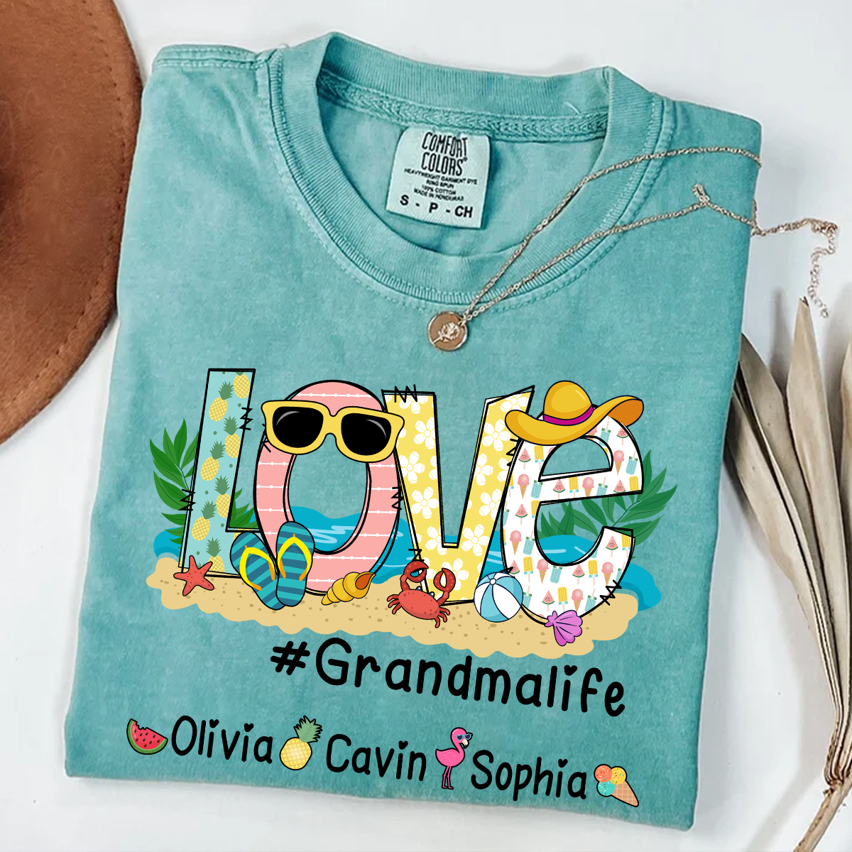 Comfort Colors® Love Grandma Life Beach T-Shirt, Gift For Grandma T-Shirt