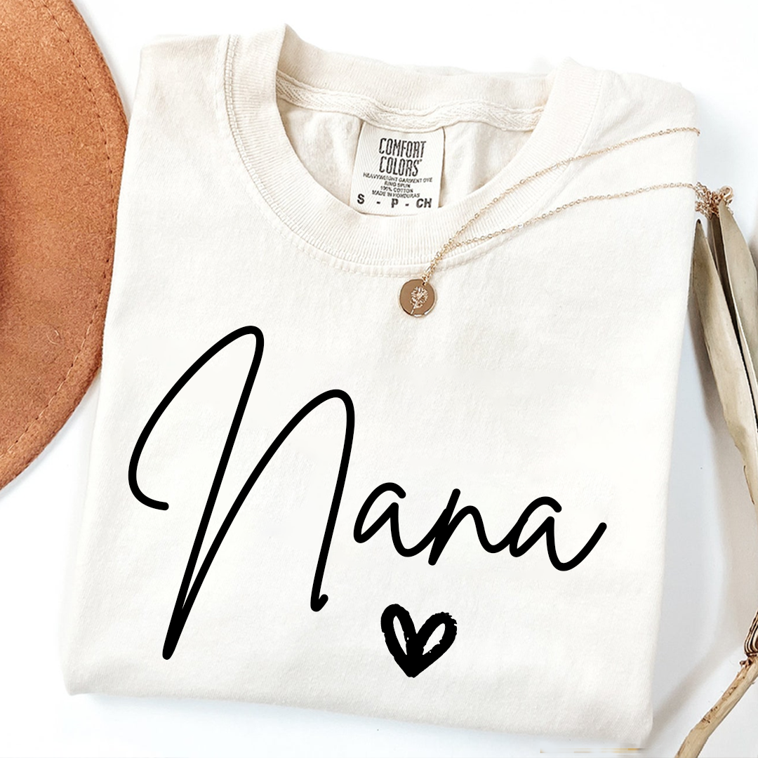Comfort Colors® Nana Heart, Custom Gifts for Grandma and Grandchild
