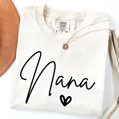 Comfort Colors® Nana Heart, Custom Gifts for Grandma and Grandchild