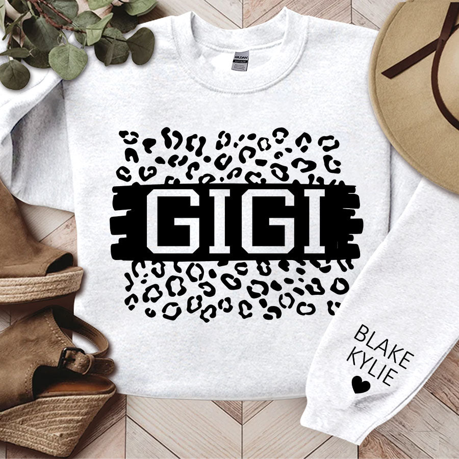 Gigi Sweatshirt, Gift for Grandma Nana Mimi Kids Names