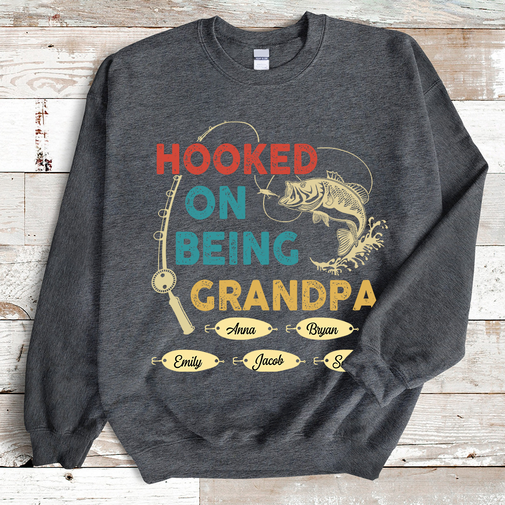 Hooked By Being Fishing Personalized Sweatshirt